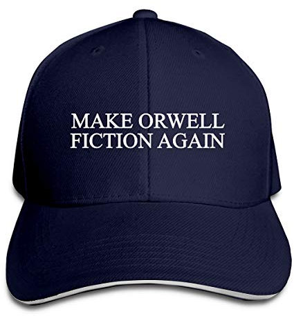 ATOurDealss Make Orwell Fiction Again Trucker Hat Baseball Cap Adjustable Sandwich Hat, navy, One size
