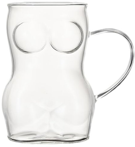 Freezer Beer Mugs - Freezer or Glass Attractive Pub Drinking Cups | Stylish Drinking Glasses | Women's Body Shaped Cups For Alcohol, Drinks, Juices