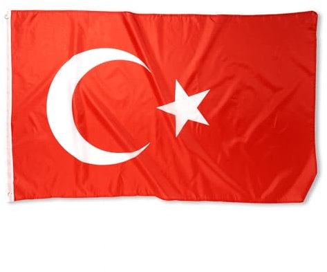 Smart-Planet Türkei Flagge 150 x 90 cm mit Messing-Ösen, Wetterfeste strapazierfähige Türkeifahne aus Polyester - Hissfahne für Fahnenmast