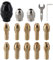 15 Pièces Mandrins en Laiton de Précision, Remplacement 4486 Pince, Laiton Perceuse Mandrin avec Clé, Mandrin Perceuse pour Dremel Accessoires, pour 0.5-3.2mm, Outil Rotatif 1/32 à 1/8