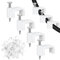 JIEYAO 100 clips de cable de 8 mm, color blanco, clips de pared para cable Ethernet, clips de cable coaxial, clips de cable de altavoz, clavos de cable, clips de gestión de cables para cable Ethernet