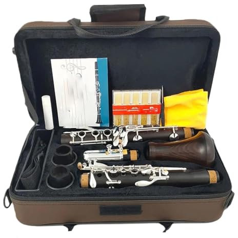 B-Klarinette für Anfänger Klarinette B-Holz Ebenholz Versilbert 17-Tasten-Klarinette Aus Ebenholz