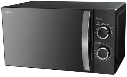 Berlinger Haus Mikrowellenherd 20 l | Black Rose Collection mit 700 W Leistung | 6 Stufen | Edelstahlteile & Borosilikatglas | Innenbeleuchtung & Auftaufunktion