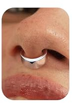 BodyBonita Septum Piercing Schmuck 16G – Nasenring aus Edelstahl 316L für Männer und Frauen Nostril Piercing Septum Ring 8 mm 10 mm