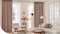 Epinki 2er Pack Verdunkelungsvorhang Extra Breit mit Ösen, Gardinen Vorhang Deko Einfarbig Vorhang Blickdicht Vintage aus Chenille Dekoschal Fensterschal für Schlafzimmer Rose H183 x B137 cm