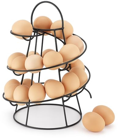 Spiral Egg Skelter Dispenser Rack Metal Storage Holder Display Countertop,Space-Saving Storage In The Kitchen