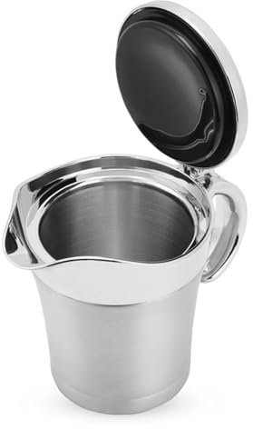 Salsiera termica a doppia parete in acciaio inox pentole per salsa di pomodoro Tubo condimento di grande capacità con coperchio incernierato Salsiera resistente alla ruggine