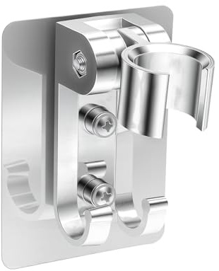XRVRILE Duschkopfhalterung ohne Bohren mit Doppelhaken und Ein Schraubenzieher, Duschkopfhalter, Starker, Duschhalterung, Shower Head Holder Ersatz-Wandhalterung für Duschbrause für Bidet-Badezimmer