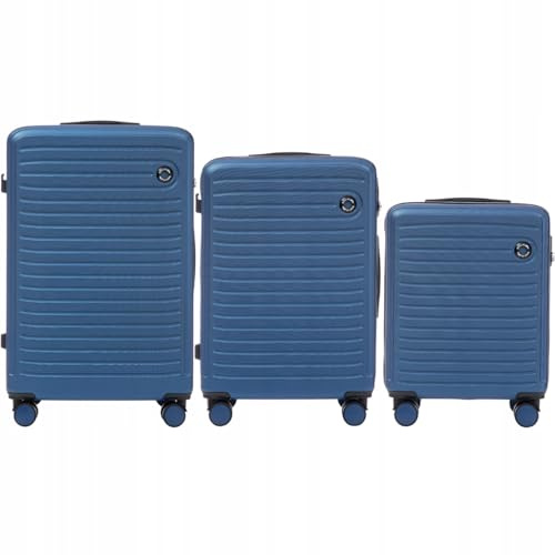 Wings COOT Kofferset 3-teilig Hartschale ABS+ mit Zahlenschloss und 360° Doppelrollen – Reisekoffer Set S M L