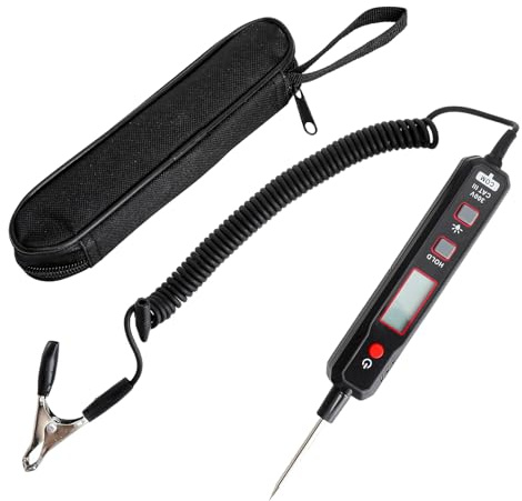 Tester fusibili auto digitale 12V–100V – Tester di circuito LCD retroilluminato con allarme sonoro, spegnimento automatico e torcia integrata, strumento professionale per auto, moto e camion
