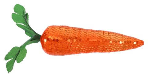 Cabilock Disco Spiegel Karottenfigur aus Glas Verspiegelte Karotten Dekoration für Osterkorb Schreibtisch und Partys Orangefarbene Glaskunst im Landhausstil
