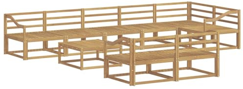 vidaXL Outdoor-Sofagarnitur 9 pcs Weiß 79 x 79 x 37 cm, Patio-Sitzgruppe, modernes Outdoor-Sofa, langlebige Gartenmöbel, wetterfestes Lounge-Set für die Terrasse