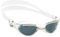 Cressi Flash - Premium Erwachsene Schwimmbrille Antibeschlag und 100% UV Schutz, Transparent/Weiß - Geräucherte Linsen, D (140 mm)
