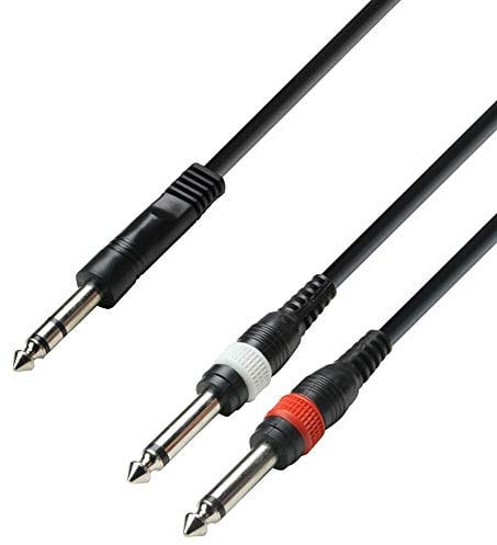 Adam Hall Cables 3 STAR YVPP 0300 - Cable de Audio de Jack 6,3 mm estéreo a 2 Jacks 6,3 mm mono 3 m