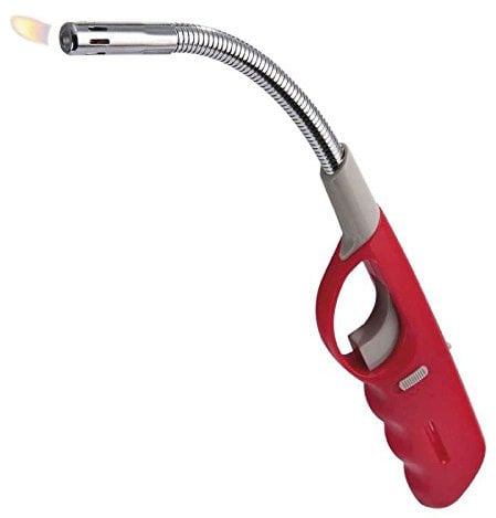 Briquet à Gaz Rechargeable Tête Flexible FEUNET Moderne Rouge Caoutchouc Plastique Flexible