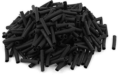 sourcing map 320pcs 4mm diamètre 30mm long tube thermorétractable polyoléfine Wrapping noir manchon