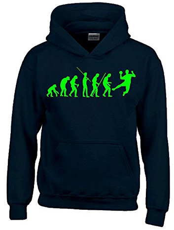 Coole-Fun-T-Shirts Handball Evolution Kinder Sweatshirt mit Kapuze Hoodie Kids Gr.128-164 cm