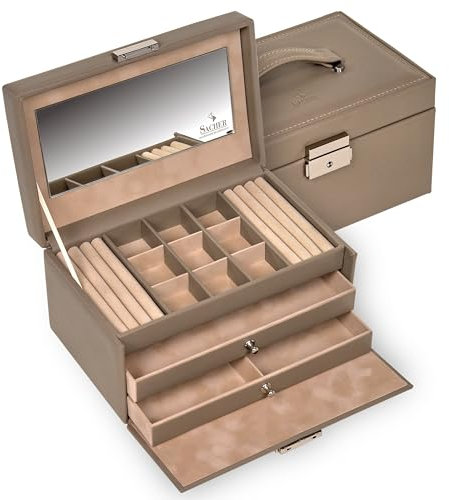 SACHER Schmuckkasten Elly nature/taupe (Leder)