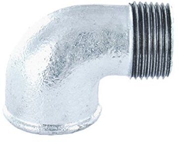 Winkel 90° Gewindefitting Temperguss verzinkt - AG x IG - 1 1/4