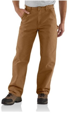 Carhartt Men's Washed Duck Dungaree work utility pants, Carhartt Brown, 36W 32L UK