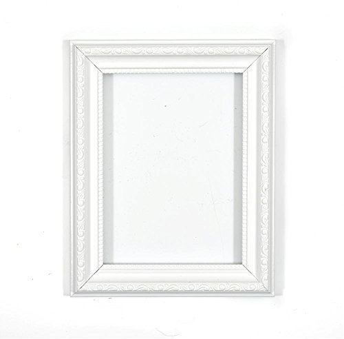White – 10 x 8 Ready to hang or stand Ornate Shabby Chic Picture/Photo/Poster frame with High Clarity Styrene Shatterproof Perspex Sheet & MDF backing board