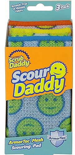 Scrub Daddy Scour Daddy, Almohadilla de Fregar Resistente para Limpiar Platos, Alternativa para Cocina, Esponjas para Lavar Platos, Paquete de 3