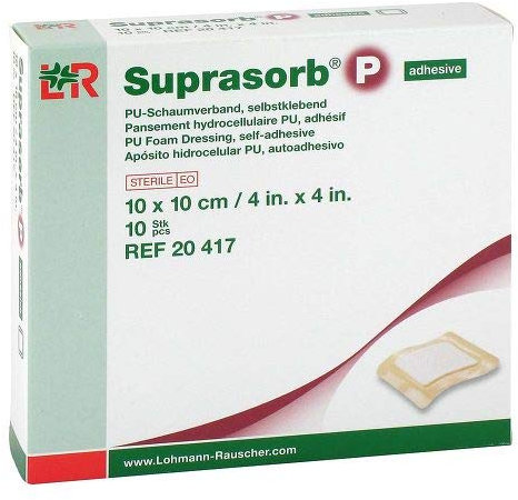 SUPRASORB P PU-Schaumv.10x10 cm selbstklebend