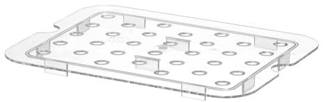 HENDI Abtropfgitter, für Gastronormbehälter, Temperaturbeständig von -40° bis 110°C, Geschirrspülmaschinengeeignet, Stapelbar, Geruchs- und geschmacksneutral, GN 1/2, 265x325mm, Polycarbonat