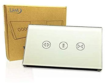 Interruttore Tapparelle Smart Home a 3 pulsanti Touch WiFi Bianco LKM-SMTP01W LKM Security Cristallo Temperato Controllo a Led Compatibile con Amazon Echo e Google Home