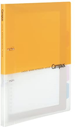 Kokuyo Campus Ringbuch mit 2 Ringen, A4, 2 Löcher, bis zu 100 Blatt, gelb, Japan Import (RU-PP158Y)