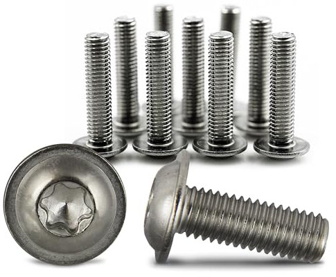 PROTECH 10 Stück Linsenkopfschrauben M6x30 Edelstahl Flansch V2A rostfreier A2 Innensechsrund Linsenschrauben Flanschschrauben ISO7380
