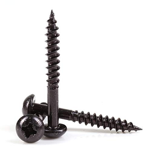 100x Timco Black Passivated Wood Screws 8G x 2 Round Head Coated Blackjax Fasteners
