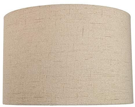 Contemporary and Sleek 12 Inch Taupe Linen Fabric Drum Lamp Shade 60w Maximum | 30cm Diameter | for Table Lamp or Pendant by Happy Homewares