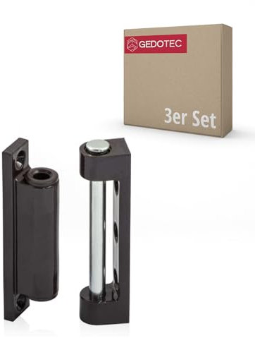 Gedotec Cerniere - Cerniera per finestra | 3 pezzi - Cerniere per porta | Cerniera per ristrutturazione 20 x 75 mm plastica marrone | Cerniera per finestra da avvitare