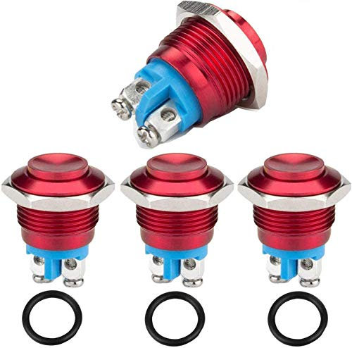 RUNCCI-YUN 3 pcs Runde Metall Taster 16mm,Metall Klingeltaster,hupenknopf 12v,momentary push button 16mm,klingeltaster edelstahl