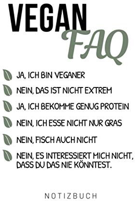 VEGAN FAQ JA, ICH BIN VEGANER NEIN, DAS IST NICHT EXTREM NOTIZBUCH: DIN A5 Tagesplaner | Vegan lustig | Notizbuch Schule | Geschenke für Veganer | ... | Nachhaltiger Adventskalender | Notizblock