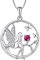 FJ Guardian Angel Pendant Necklace 925 Sterling Silver Tree of Life Necklace Butterfly Fairy Necklace with July Birthstone Ruby Jewellery Gifts for Women Girls