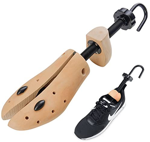 matago Extenseur De Chaussure Réglable, Longueur Et Largeur Anti-Rides, Forme d'arbre, en Bois avec Pièce De Support pour Femmes Hommes, Callosités D'oignons Aux Pieds Larges,L