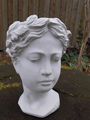 Deko-Impresion Pflanztopf Büste Statue zum Bepflanzen Übertopf Beton massiv 21,5 cm
