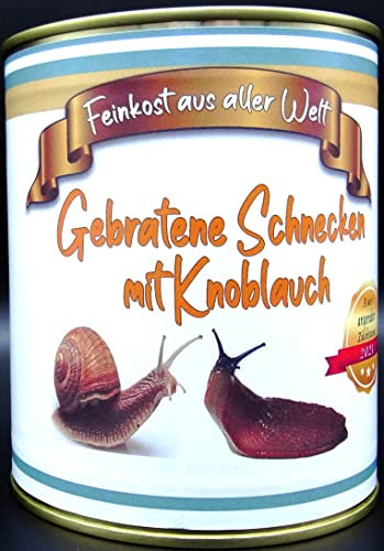 Gebraten Schnecken mit Knoblauchsoße aus der Dose, Scherzarktikel, Lustige Geschenkidee, Party-Brüller, Spaßgeschenk,Halloween, Geburtstagsgeschenk