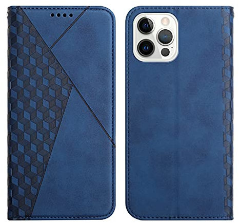 KOUYI Cover per iPhone 12 PRO (6,1 Pollici), Custodia Portafoglio,Cover Libro,Pelle Flip/Folio Case con [Funzione di Supporto] [3-Scheda Slot] [Magnetica] Antiurto (Blu)