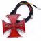 PNNNU Motorrad Choppers Dirt Bike Malteserkreuz LED Hinteres Kennzeichen Rücklicht Rot Motorrad Signalleuchte