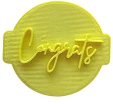 The Cookie Cutter Hub Congrats Embosser No 4 /Stamp for Cupcakes Fondant Icing Clay Cake Baking Decoration
