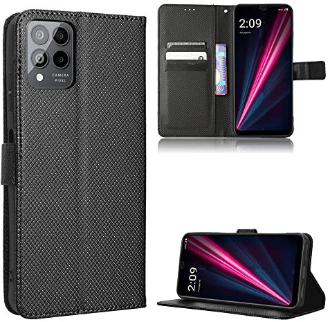 BAILI Lederhülle für T-Mobile T Phone Pro 5G/REVVL 6 Pro 5G Hülle, Flip Case mit Kartenfach Stand, Diamant Tasche Cover Etui Handyhülle für T-Mobile T Phone Pro 5G/REVVL 6 Pro 5G, Diamant01