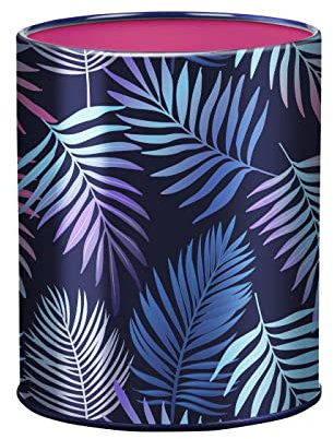 Viquel - Pot à crayons en métal Tropical - Pot à crayons de bureau - Bleu et Rose