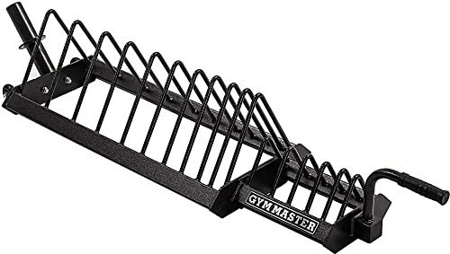 GYM MASTER Portable Horizontal Bumper Plate Trolley Rack with Fractional Weight Section