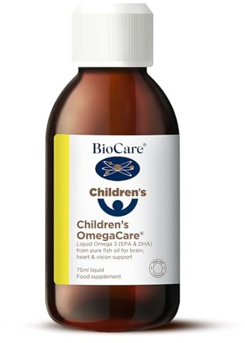 BioCare Children's OmegaCare, 75ml | Liquid Omega-3 Fish Oil with EPA & DHA for Heart, Brain and Vision, Natural Orange Flavour