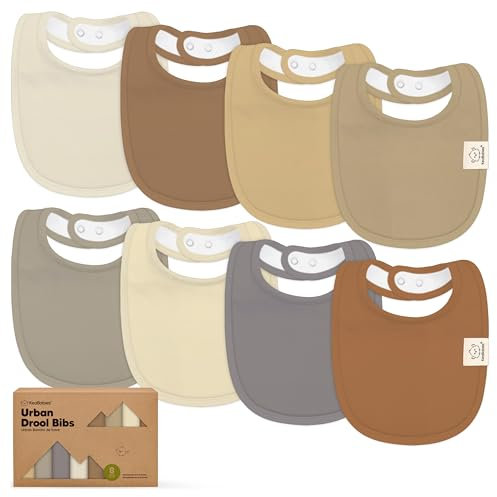 KeaBabies Baby Lätzchen für Jungen & Mädchen - 8er-Pack Bio Baumwolle Lätzchen zum Zahnen - Lätzchen Baby Mädchen & Junge - Lätzchen groß für Säugling, Kleinkind (Terracotta)