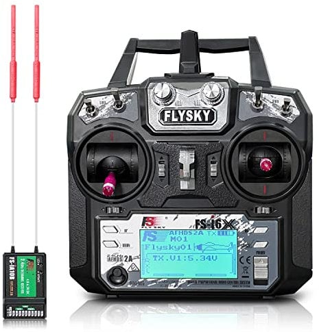 HAWK'S WORK FS-i6X 10 Ch Transmitter Age 14+, 2.4GHz RC Controller with FS-iA10B Receiver for Drone Multirotor Airplane Helicopter Car Tank Boat (i6X+ iA10B)