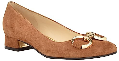NINE WEST Women's Works Ballet Flat, Tan 101, 5 UK
